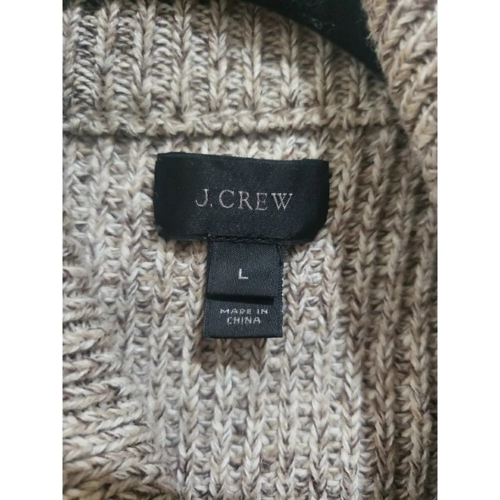 J Crew Marled Sweater Cardigan Mock Neck Mens L Classic Academia - Picture 7 of 9